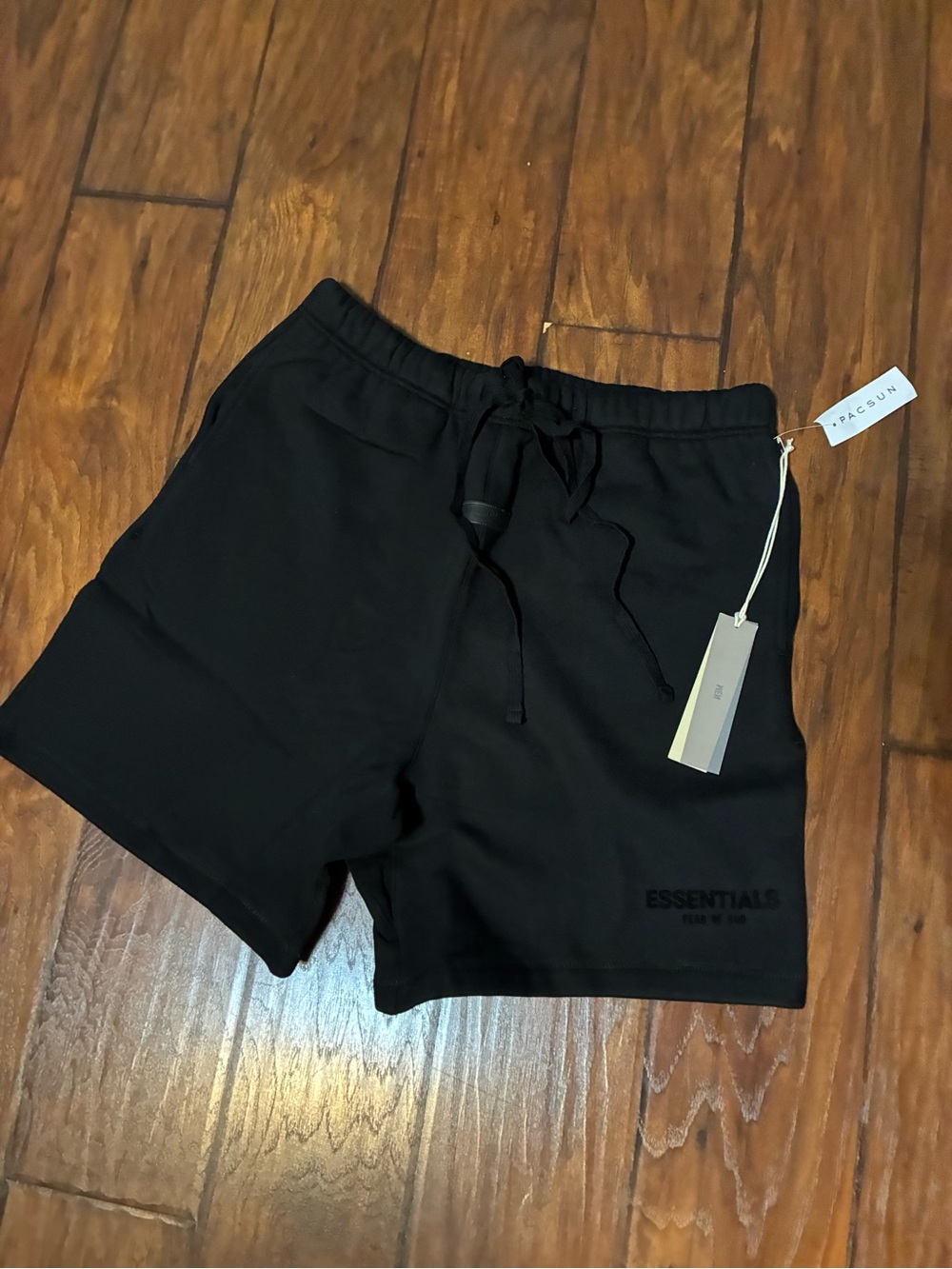 Essentials Black Athletic Drawstring Shorts-Kid’s